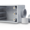 Boîte FS PVC 1 gang avec entrées 1/2 et 3/4 pour installation électrique en surface