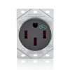 Prise NEMA 14-50R industrielle pour borne de recharge de véhicule électrique, installation murale.