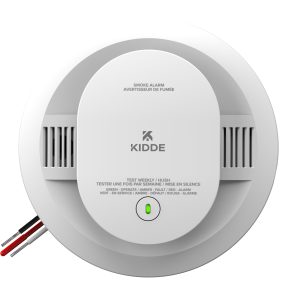 Détecteur de fumée Kidde 120V avec batterie de secours AA, avertisseur câblé interconnectable résidentiel.