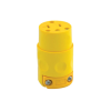 Connecteur Leviton NEMA 5-20R 20 A 125 V jaune à lame droite pour cordon d'alimentation de qualité commerciale.