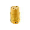 Connecteur Leviton NEMA 6-20R 20 A 250 V jaune à lame droite avec mise à la terre pour cordon d'alimentation.