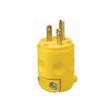 Fiche mâle Leviton NEMA 6-20P 20 A 250 V jaune à lame droite avec mise à la terre pour cordon d'alimentation.
