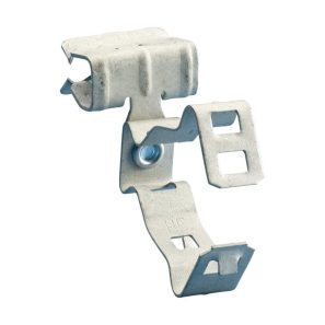 Attache latérale pour conduit EMT nVent CADDY 812M24SM en acier à ressort avec clip pivotant à 360° pour montage sur poutre.