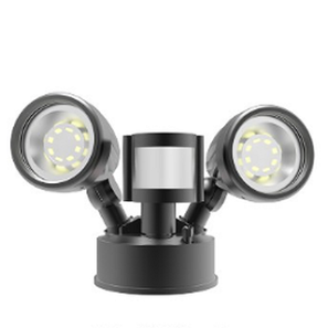 Luminaire de sécurité DEL SSL-J5S noir 20W avec détecteur de mouvement à infrarouge réglable.