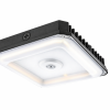 Plafonnier DEL carré SSL-CP5 60W noir, IP65, puissance et couleur sélectionnables, 120-347V, gradation 0-10V.