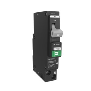 Disjoncteur AFCI QO CQO120PAF de 20 A, 1 pôle et 120 V CA avec connexion neutre enfichable.